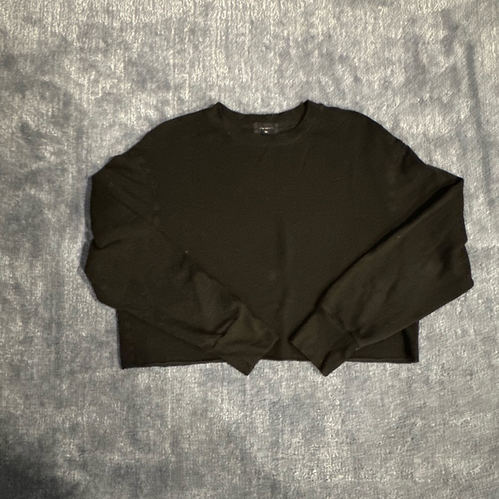 Monrow Cropped Cotton Sweatshirt